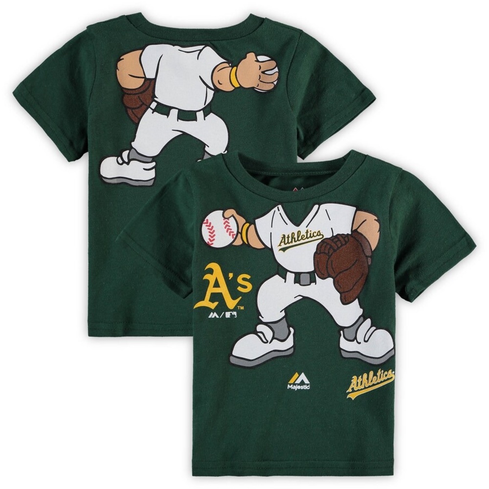 Infant Majestic Green Oakland Athletics Pint-Size Pitcher T-Shirt | 12M